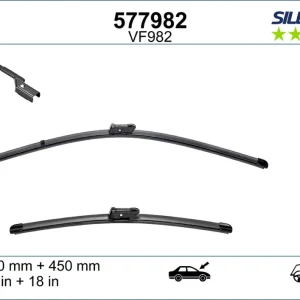 VALEO VF982 Scheibenwischer 577982 - SILENCIO FLAT BLADE SET650mm / 450mm Jetzt Kaufen